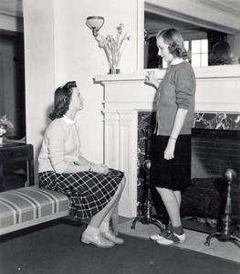 Students in Lounge, Elizabeth Waters Residence Hall