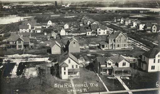 Aerial view of New Richmond neighborhood, looking north