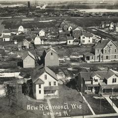 Aerial view of New Richmond neighborhood, looking north