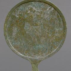 Mirror with a Satyr, a Maenad, and a Lasa