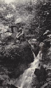 Temple and Eberhardt at falls on Baldwin Creek