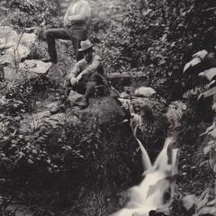 Temple and Eberhardt at falls on Baldwin Creek