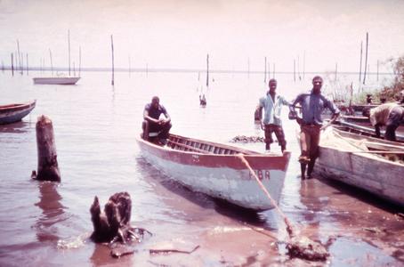 Boats on Lake Mweru Wantipa