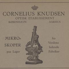 Cornelius Knudsen advertisement