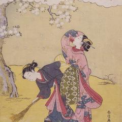 Women Beneath a Cherry Tree, Illustration of a Verse by Ki no Tsurayuki, from a series of Thirty-six Immortal Poets