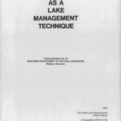 Aeration as a lake management technique