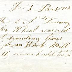 Bill and receipt from Nathaniel Dominy VII to J.T. Parsons, 1860