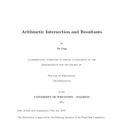 Arithmetic Intersection and Resultants