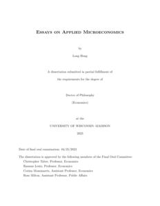Essays on Applied Microeconomics