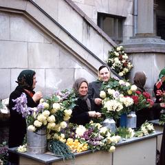 Women selling flowers at the market