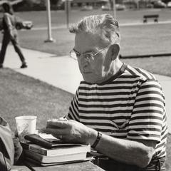 Man eating lunch, Janesville, 1980