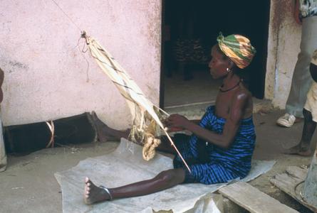 Loma Woman Weaving a Rice Bag