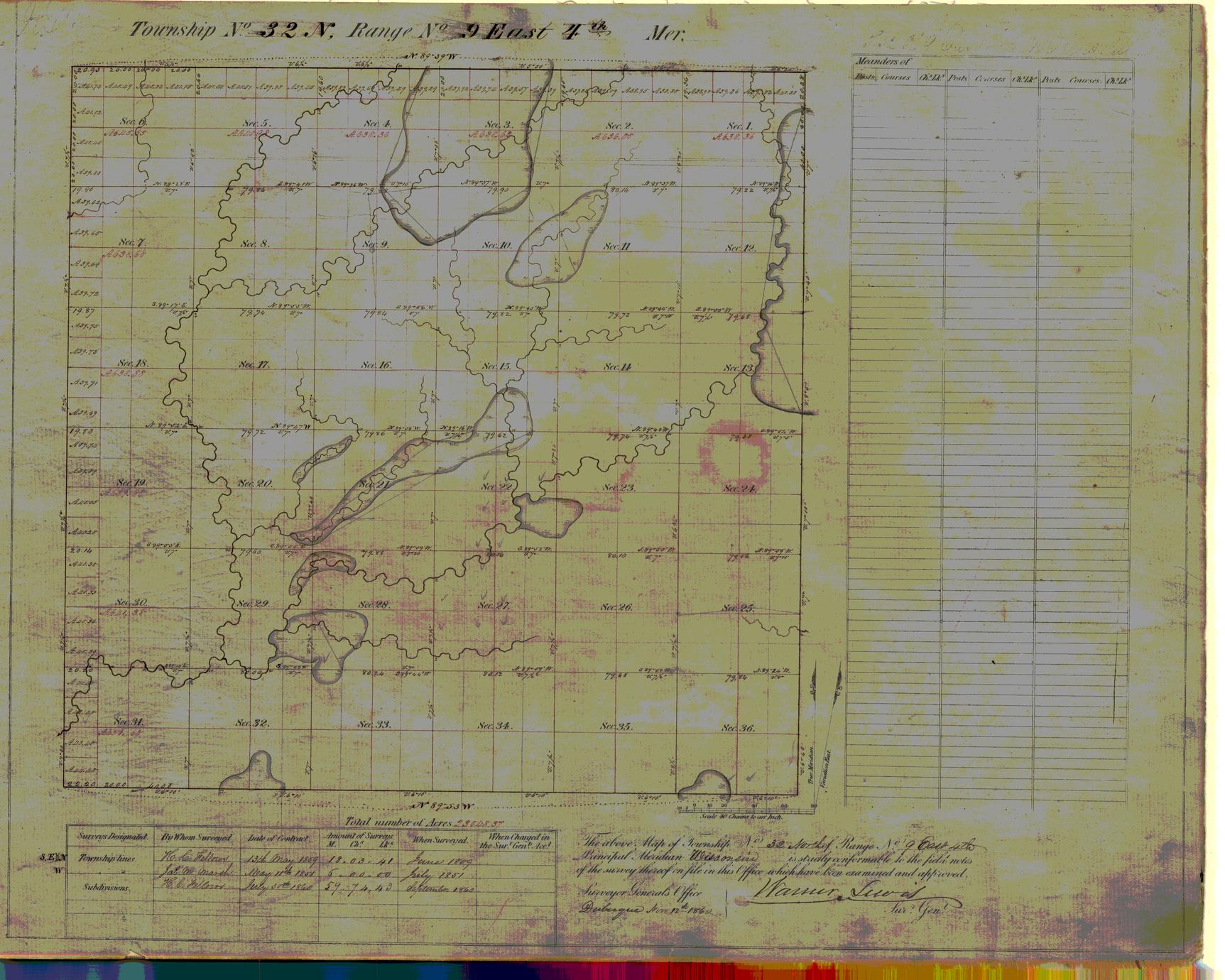 [Public Land Survey System map: Wisconsin Township 32 North, Range 09 East]