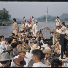 Crowd on barge