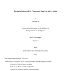 Topics in Independent Component Analysis with Noises