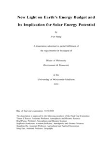 New Light on Earth’s Energy Budget and Its Implication for Solar Energy Potential