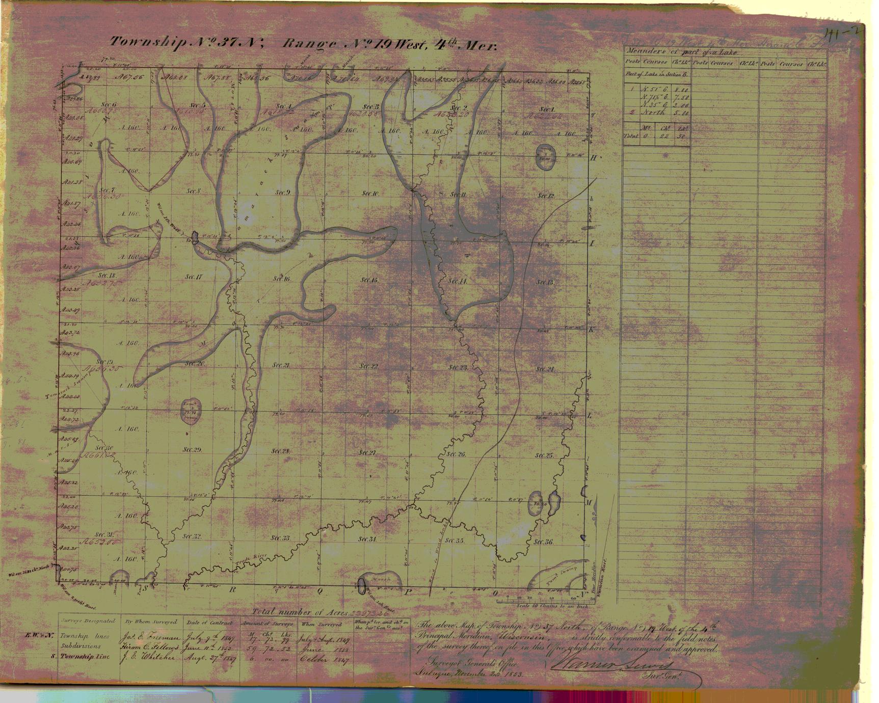 [Public Land Survey System map: Wisconsin Township 37 North, Range 19 West]