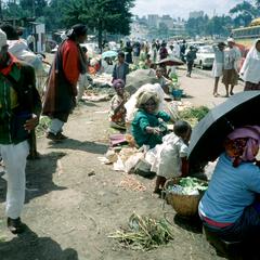 Produce Sellers on Roadside Leading to Addis Ababa