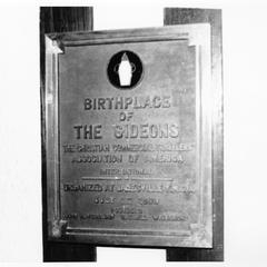 Gideon plaque at Janesville YMCA