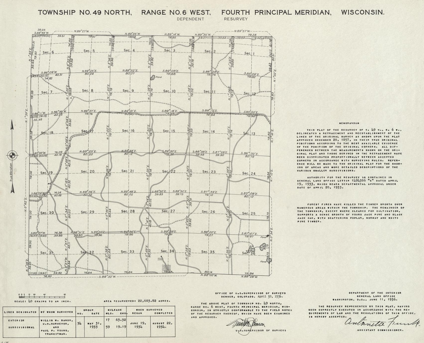 [Public Land Survey System map: Wisconsin Township 49 North, Range 06 West]