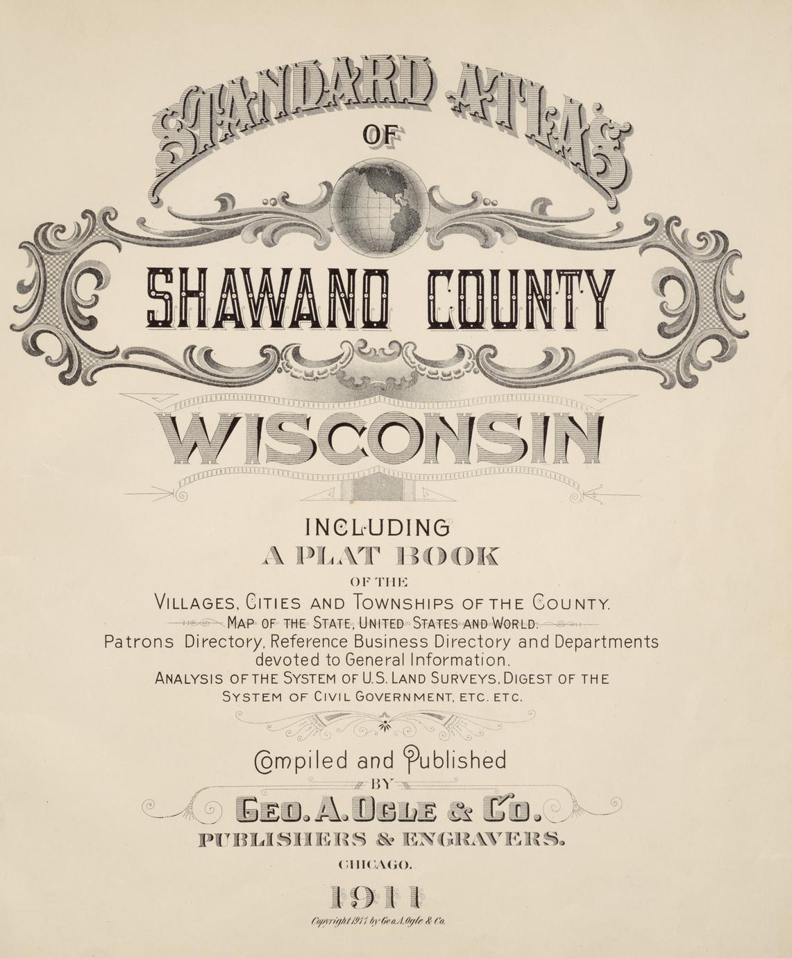 Standard atlas of Shawano County, Wisconsin including a plat book of ...