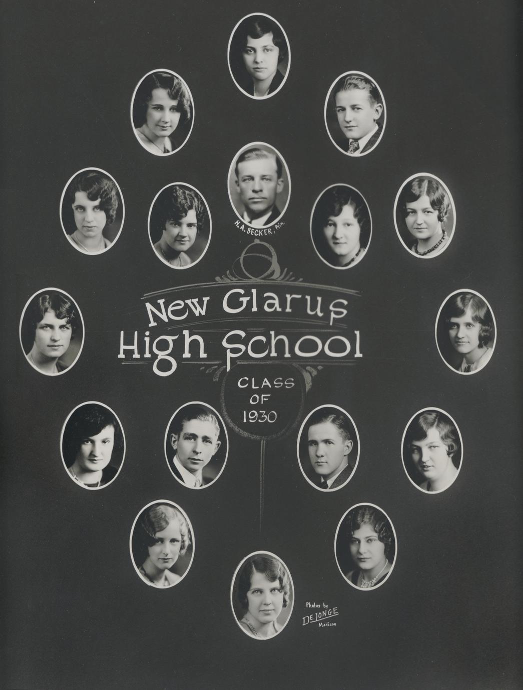1930 New Glarus High School graduating class