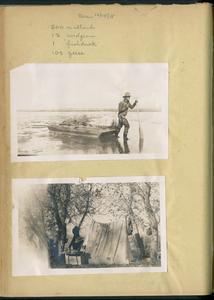 Towing scow "Binnacle Bat" and camping on Rio Grande River, journal page with list of waterfowl seen, December 1918