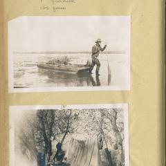 Towing scow "Binnacle Bat" and camping on Rio Grande River, journal page with list of waterfowl seen, December 1918