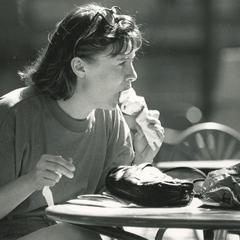 Person eating ice cream