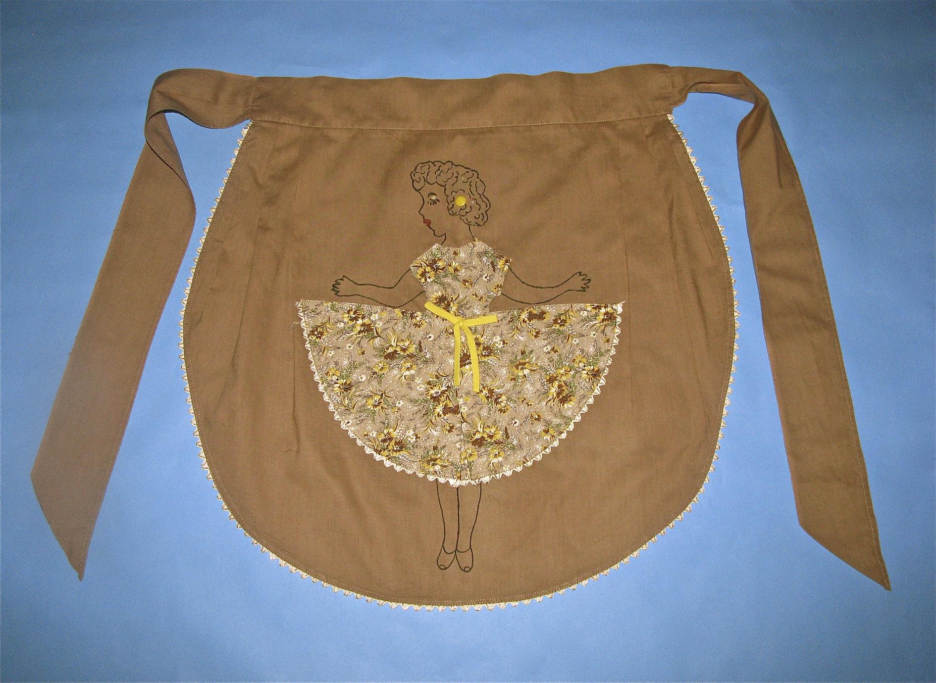 Brown cotton apron