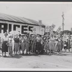 A group of women protest the fair trade law in Louisiana