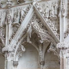 Ely Cathedral interior Lady Chapel wall carvings