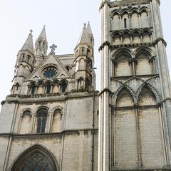 Peterborough Cathedral exterior west front viewed from the northeast