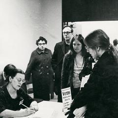 Voters at polling place