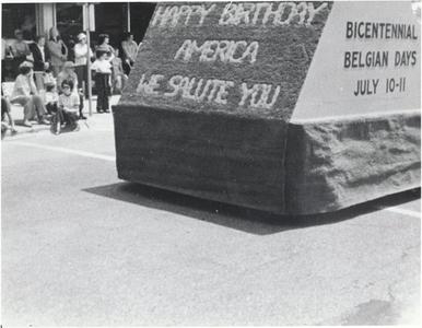 Rear of the Brussels float which appeared in the Sturgeon Bay Parade