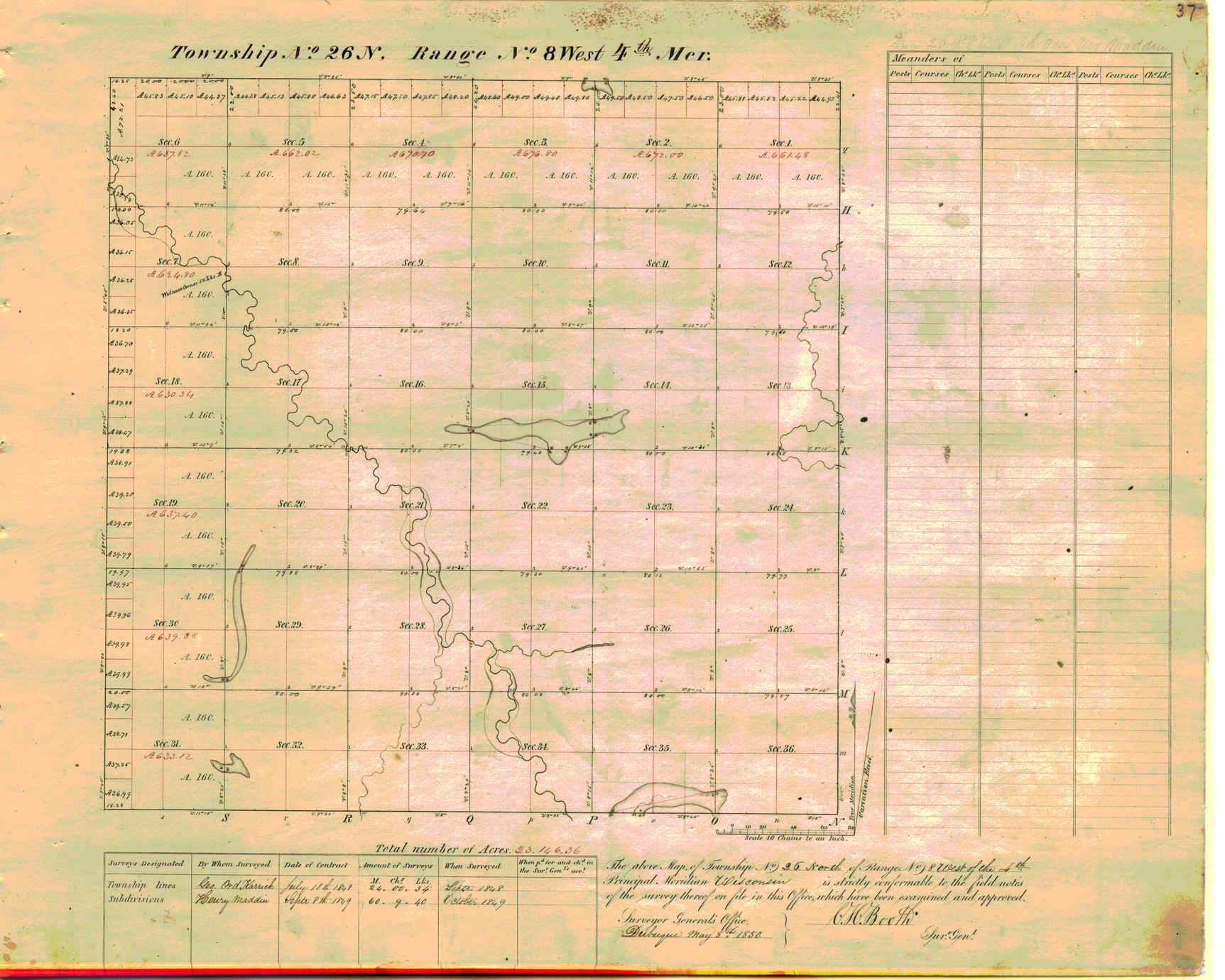 [Public Land Survey System map: Wisconsin Township 26 North, Range 08 West]