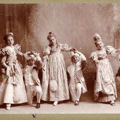 Age 10, in group dancing minuet in school production, Burlington, Iowa, February 1897 (Aldo 2nd from left)