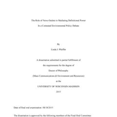 The Role of News Outlets in Mediating Definitional Power In a Contested Environmental Policy Debate