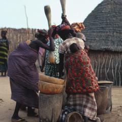 Hausa Women Pounding Millet in Lako
