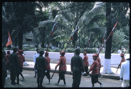 Traditional guard leaving ceremony