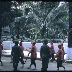 Traditional guard leaving ceremony