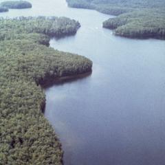 Aerial photo of North Temperate Lakes Long Term Ecological Research (LTER) lakes
