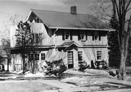 Leopold home in Madison, Wisconsin, 2222 Van Hise Avenue, winter scene, mid 1940s