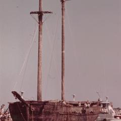 Vertical view of the Alvin Clark after being raised