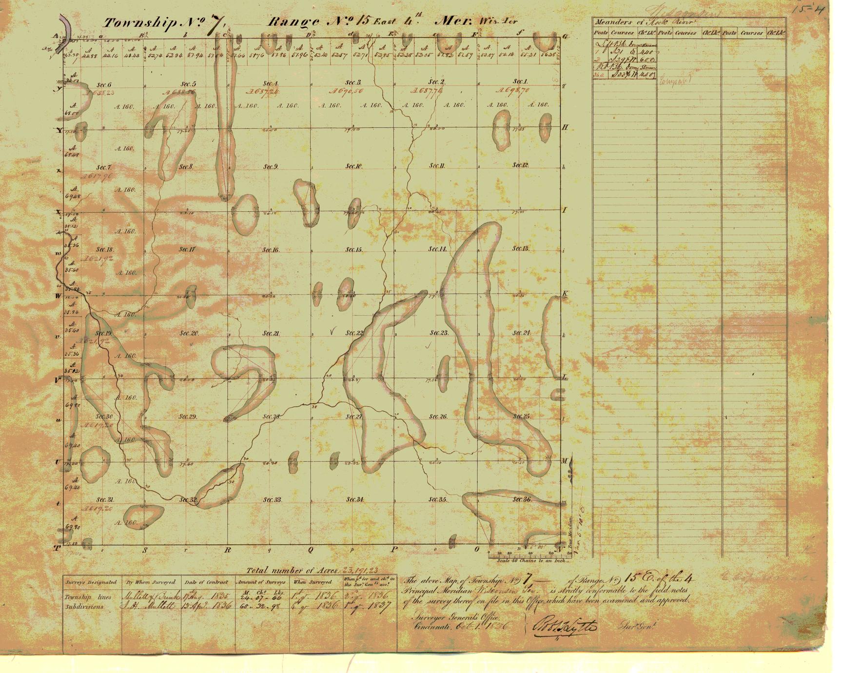 [Public Land Survey System map: Wisconsin Township 07 North, Range 15 East]