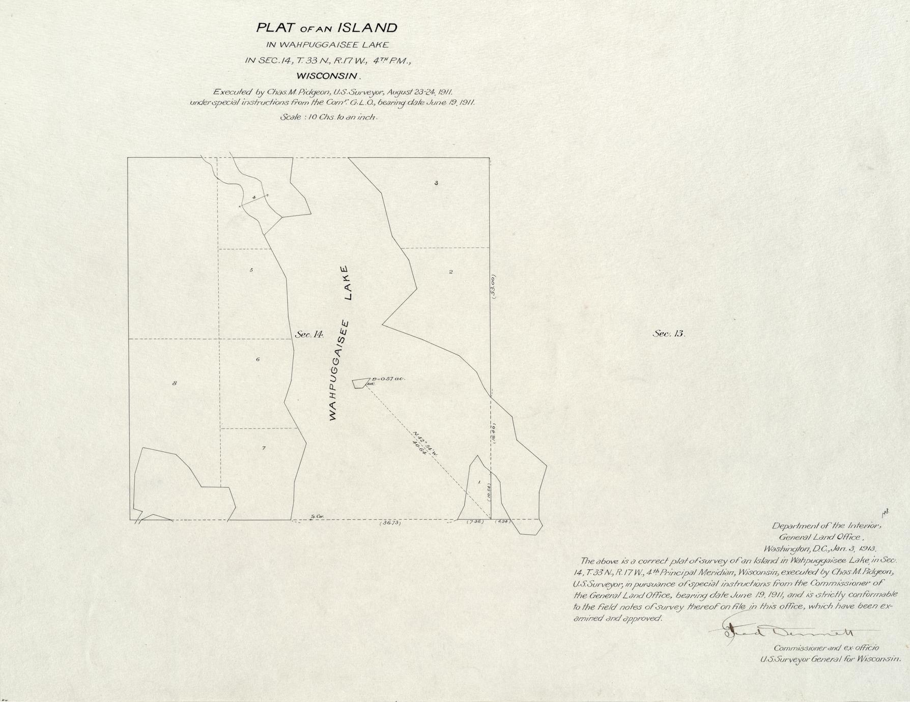 [Public Land Survey System map: Wisconsin Township 33 North, Range 17 West]
