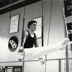 Male gymnast on rings