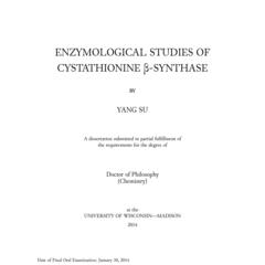 Enzymological Studies of Cystathionine beta-Synthase