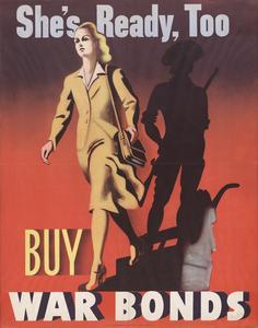 'She's ready, too' war bonds poster