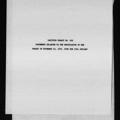Ratified treaty no. 229, Documents relating to the negotiation of the treaty of November 23, 1837, with the Iowa Indians